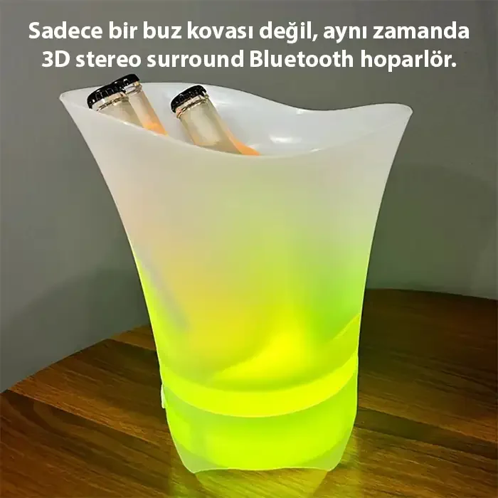 EZERE Hoparlör Buz kovası 5l Bluetooth Hoparlör Ile Renkli Buz kovası Led-1852 EZERE Hoparlör Buz kovası 5l Bluetooth Hoparlör Ile Renkli Buz kovası Led-1852