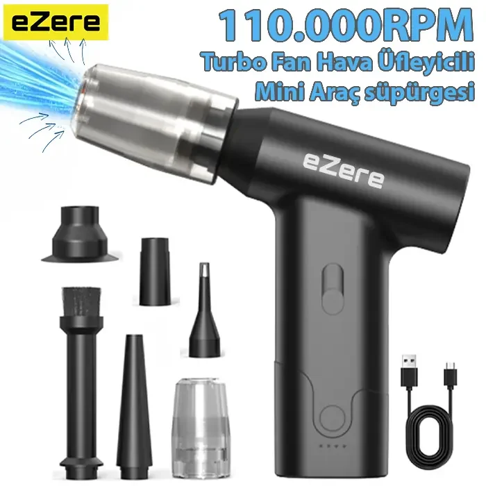 EZERE J02 Çift fonksiyonlu mini Araç süpürgesi &amp; Turbo Fan Hava üfleyici-1852