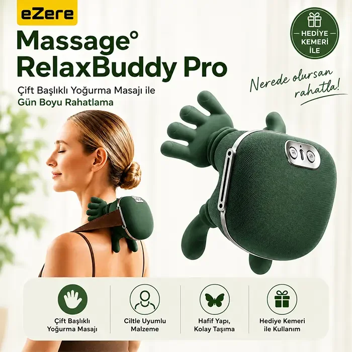 EZERE RelaxBuddy Pro OvmalıIsıtıcılı İnsan Eli Şeklinde Şarjlı Boyun Masaj Aleti-1852 Fiyatı, Yorumları ve Özellikleri