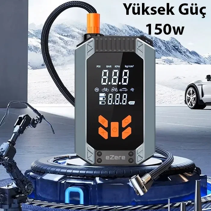 EZERE ST-9632D Taşınabilir Araç Lastik Şişirme Ve Starter Akü Takviye Seti-1852 EZERE ST-9632D Taşınabilir Araç Lastik Şişirme Ve Starter Akü Takviye Seti-1852