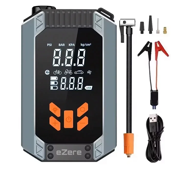 EZERE ST-9632D Taşınabilir Araç Lastik Şişirme Ve Starter Akü Takviye Seti-1852 EZERE ST-9632D Taşınabilir Araç Lastik Şişirme Ve Starter Akü Takviye Seti-1852