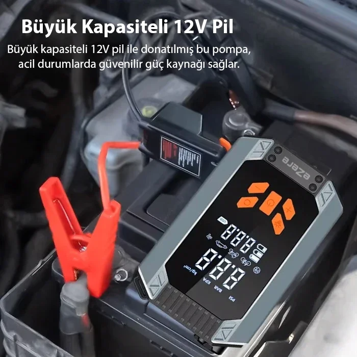 EZERE ST-9632D Taşınabilir Araç Lastik Şişirme Ve Starter Akü Takviye Seti-1852 EZERE ST-9632D Taşınabilir Araç Lastik Şişirme Ve Starter Akü Takviye Seti-1852
