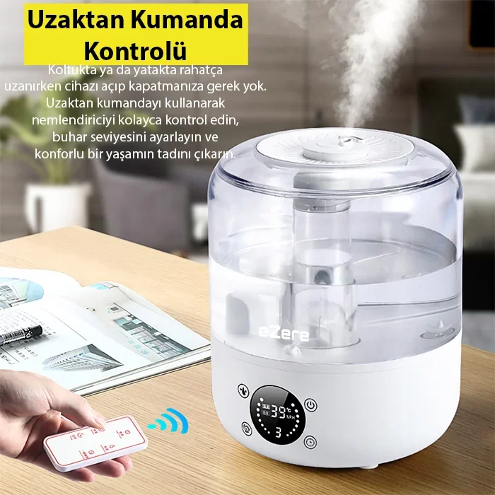 Ezere TH-413 Akıllı Dijital Hava Nemlendirici | 3L Kapasite Dokunmatik Panel Uzaktan Kumanda Sessiz Çalışma-1852 Ezere TH-413 Akıllı Dijital Hava Nemlendirici | 3L Kapasite Dokunmatik Panel Uzaktan Kumanda Sessiz Çalışma-1852