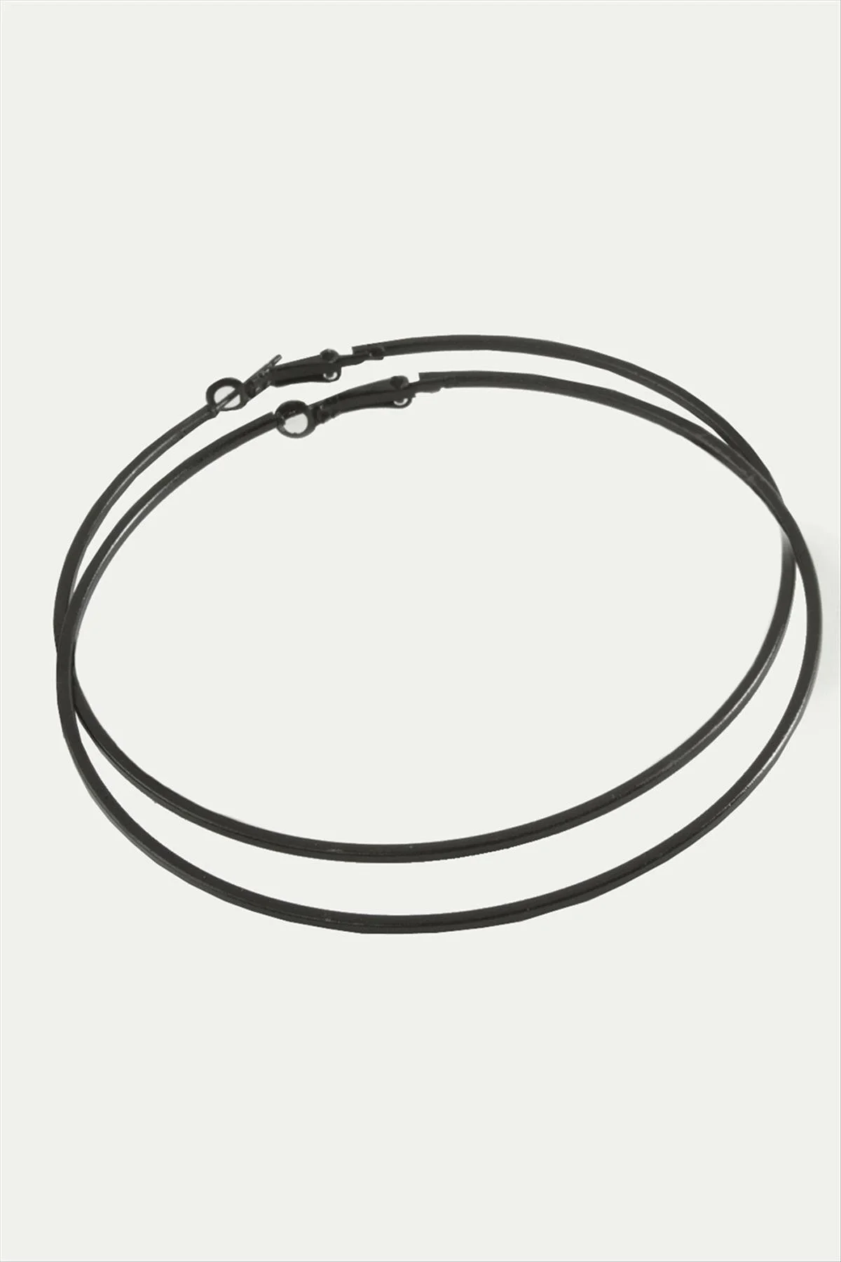 Ezme Çizgili Metal Halka Küpe 8-9-10 cm