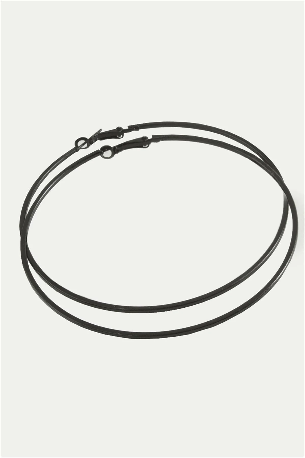 Ezme Çizgili Metal Halka Küpe 8-9-10 cm