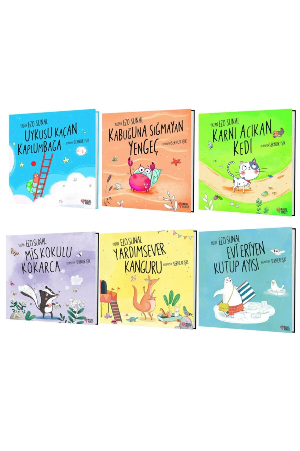 Ezo Sunal Uykusu Kaçan Kaplumbağa – Kabuğuna Sığmayan Yengeç – Karnı Acıkan Kedi +3 Kitap