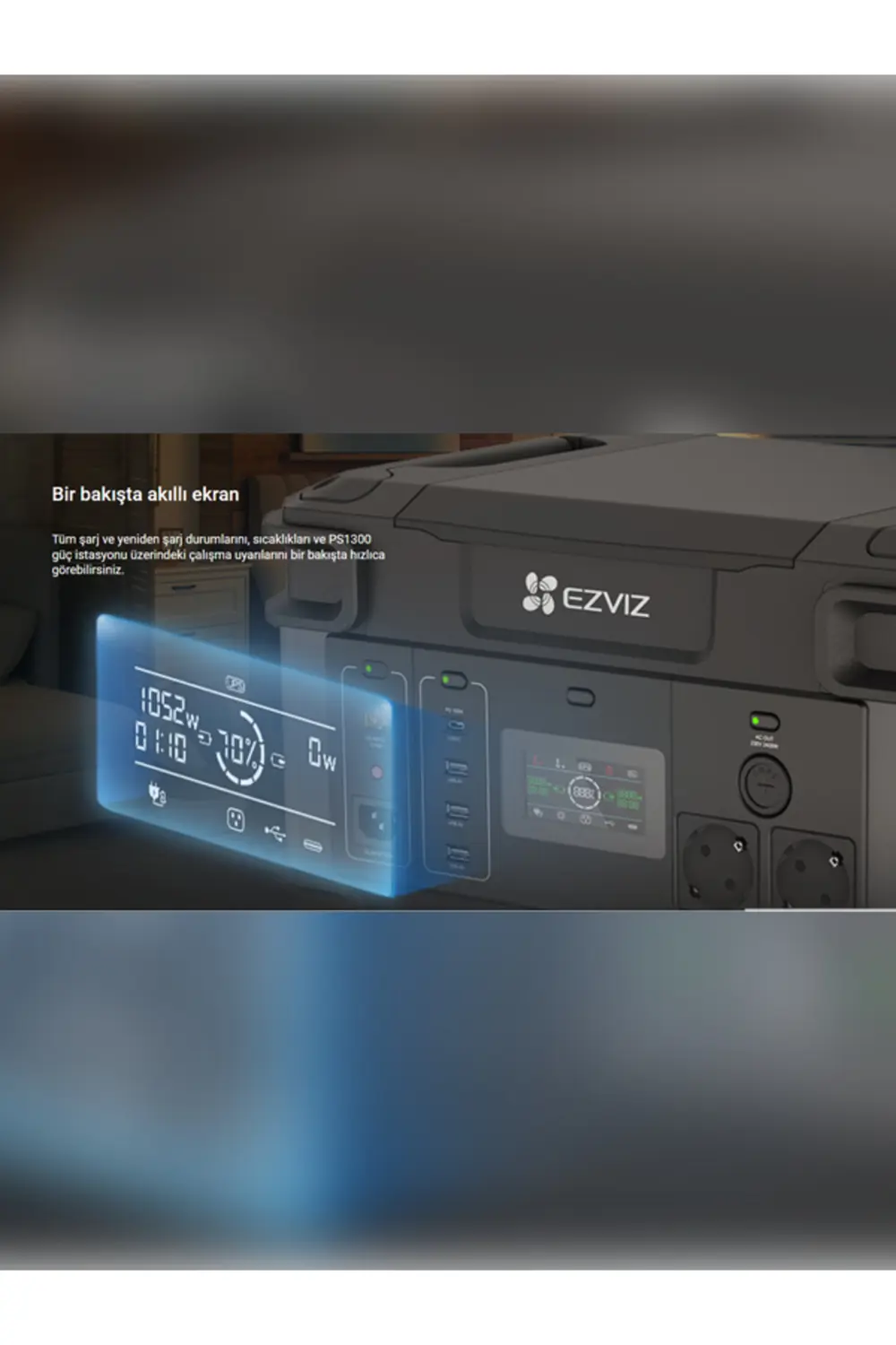 Ezviz Ps1300 1300w Taşınabilir Güç Istasyonu-ups Kamp Karavan Lif