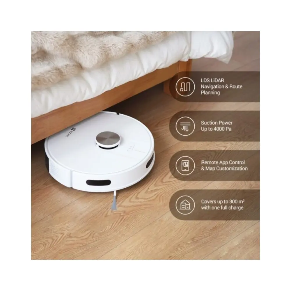 EZVIZ RE4 Akıllı Robot Süpürge ve Paspas Temizleyici, 4000 Pa Vak