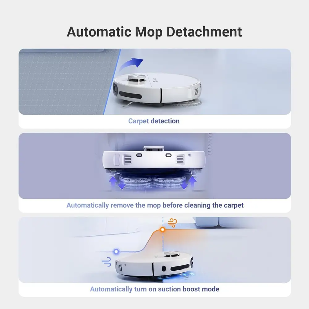 Ezviz RS20 Max Robot Süpürge, Hepsibirarada, Kendi Kendine Temizl