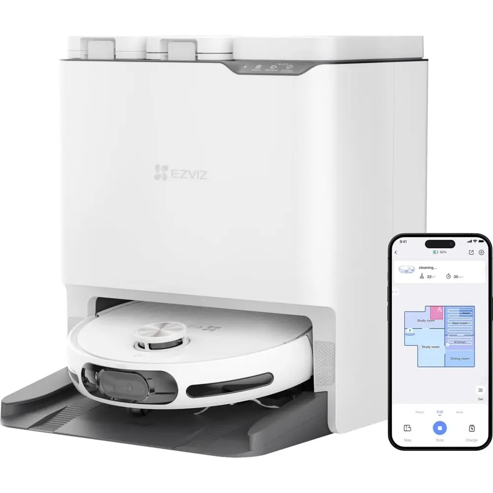 Ezviz RS20 Max Robot Süpürge, Hepsibirarada, Kendi Kendine Temizl