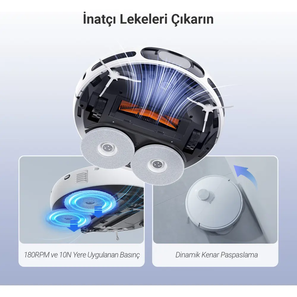 Ezvız RS20 Pro Robot Süpürge, Hepsi Bir Arada, 7200PA, Sıcak Su i