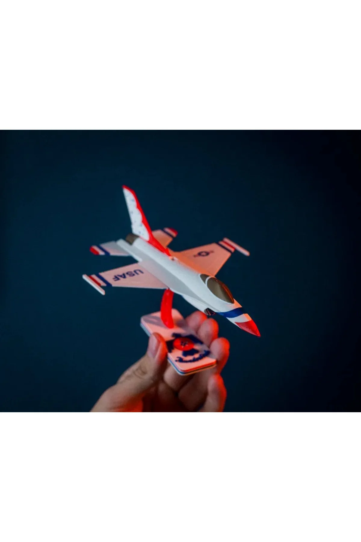 F-16 uçak kit kart maket (Beyaz( - Görsel 4
