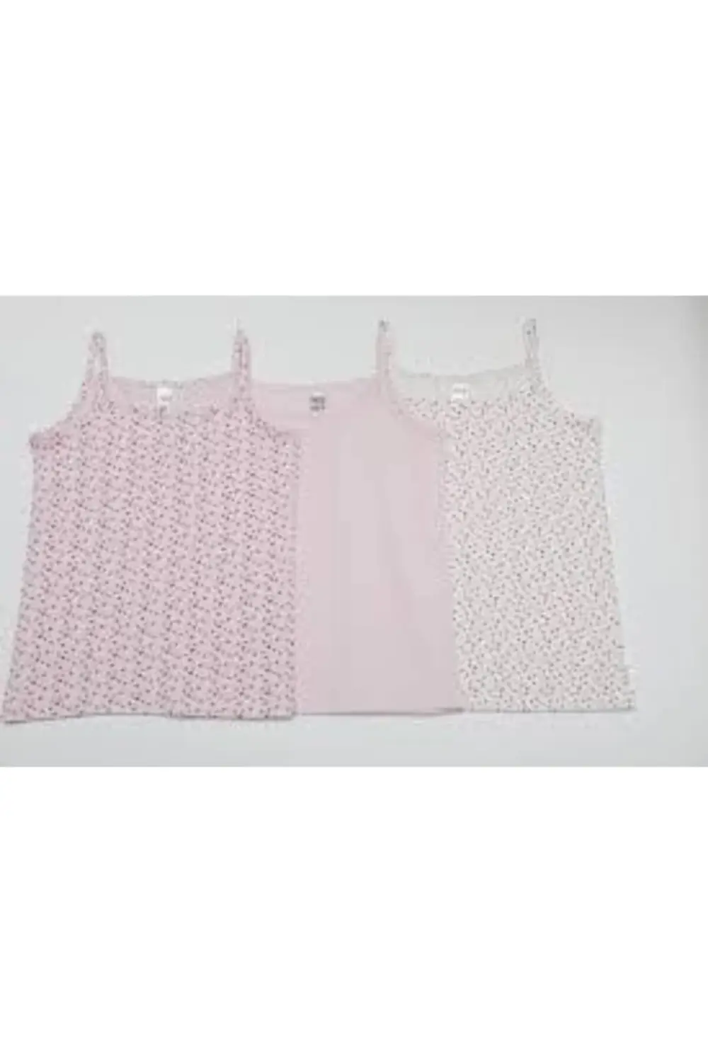 F-4050 Pamuklu 3 Lü Renkli Kız Çocuk Ince Askılı Atlet