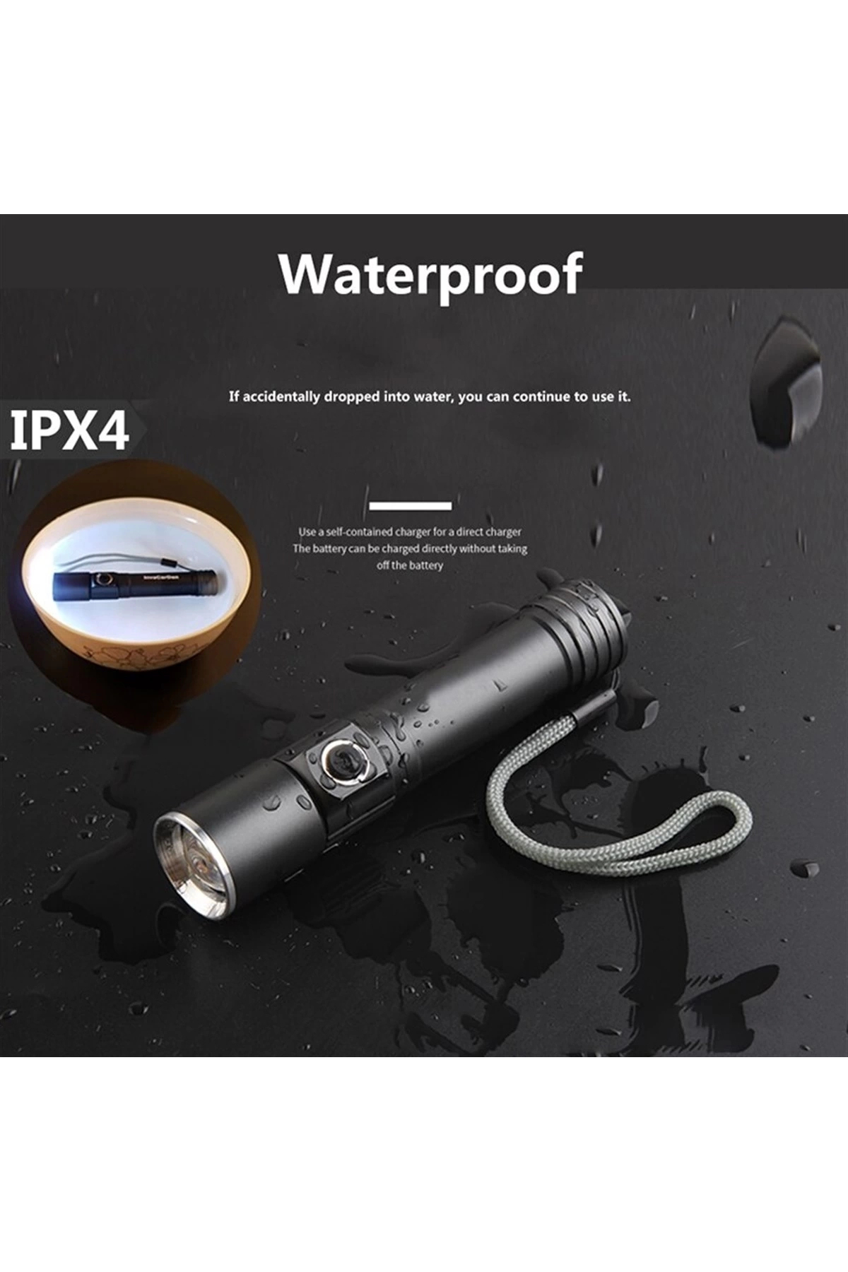 Ynt İthalat F-90 Aluminyum Kaplama Mıknatıslı Şarjlı El Feneri