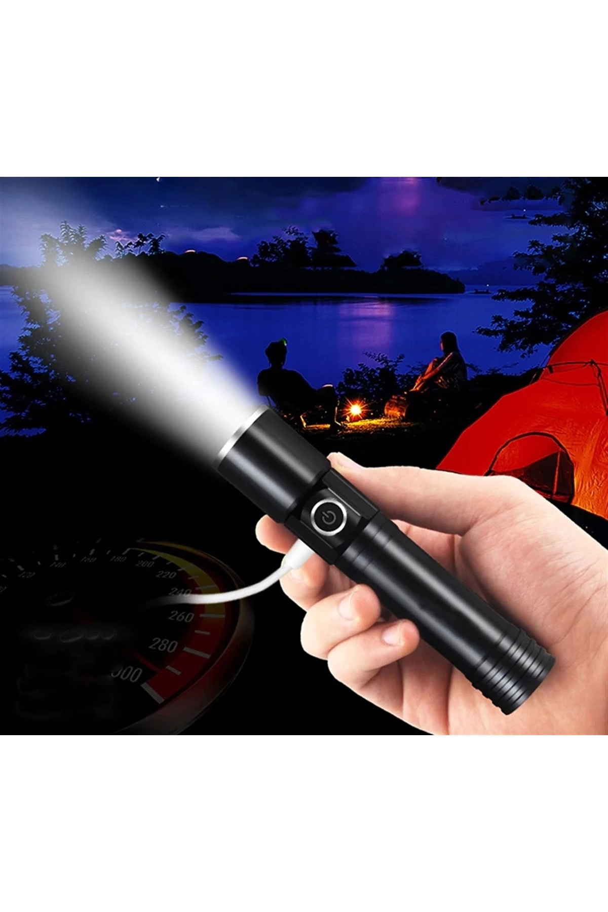 Ynt İthalat F-90 Aluminyum Kaplama Mıknatıslı Şarjlı El Feneri