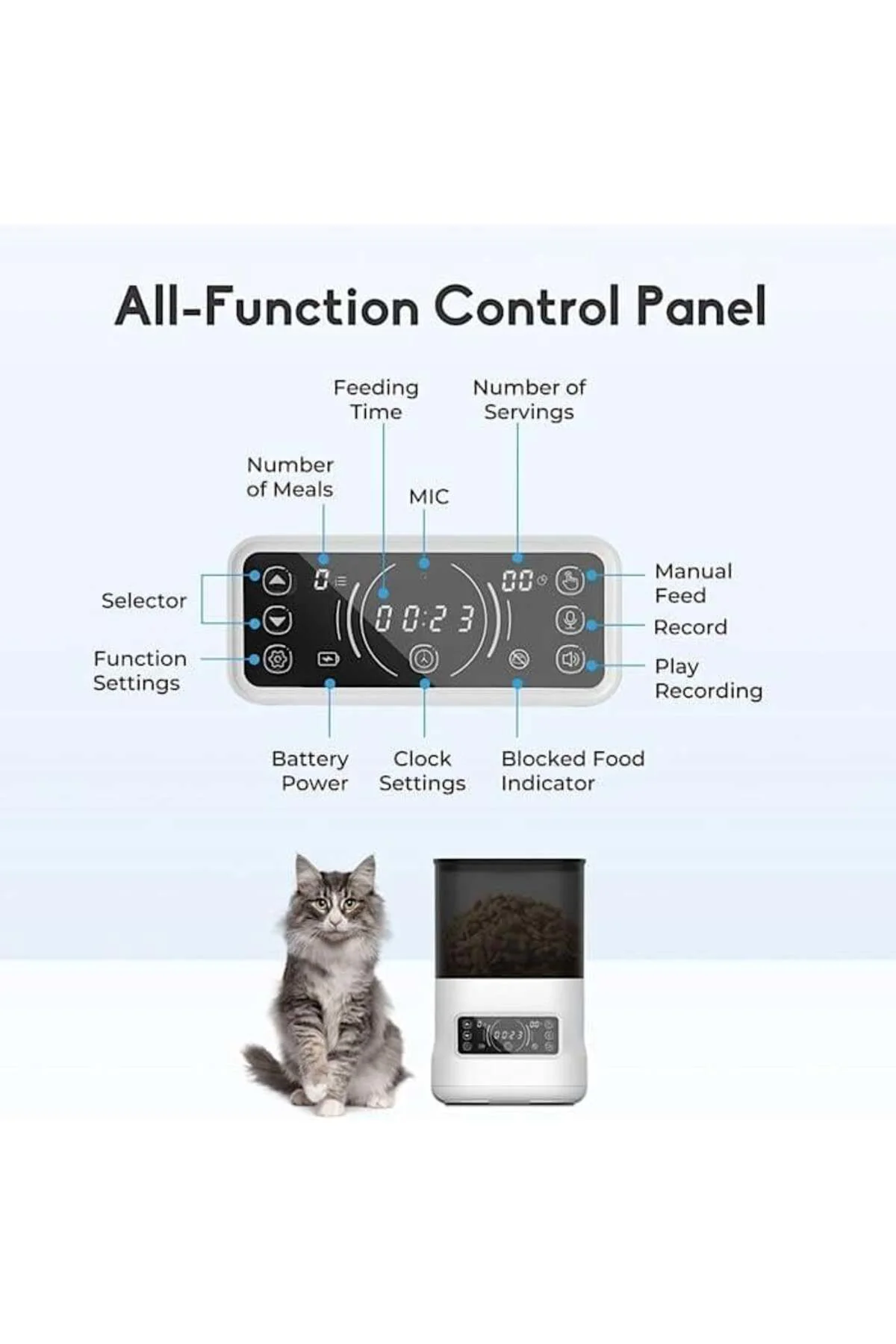 F11-M WIFI Akıllı Mama Kabı 4 Lt. Uygulama Kontrollü Akıllı Mama 