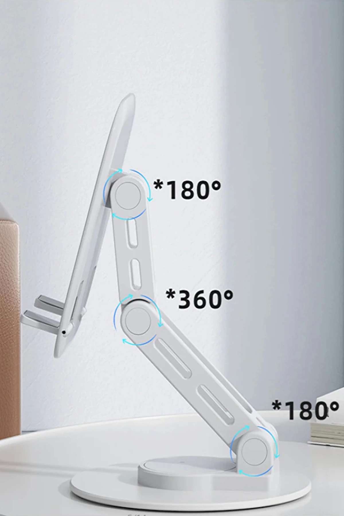 F17s  Masaüstü Telefon Tutucu Döner Tabanı Alüminyum Paslanmaz Çe