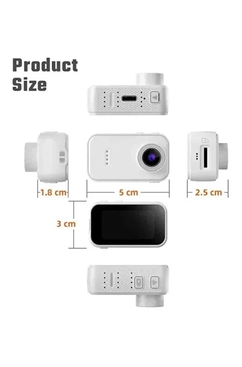 F2 2k 1080p Parmak Kamera 130° Geniş Açı Ips Ekranlı 25g Mini Taşınabilir Cep Kamerası Beyaz F2 2k 1080p Parmak Kamera 130° Geniş Açı Ips Ekranlı 25g Mini Taşınabilir Cep Kamerası Beyaz