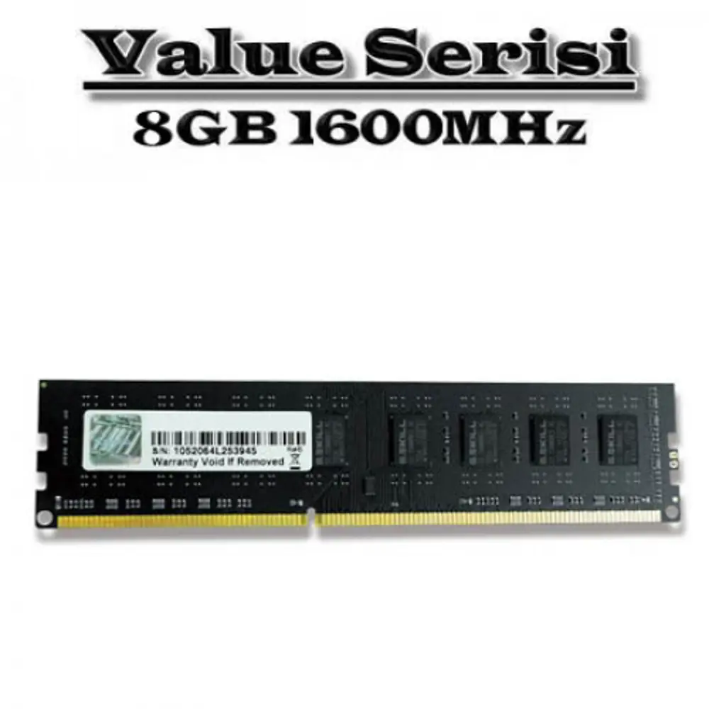 F3-1600C11S-8GNT DIM 8GB DDR3 1600MHZ CL11 VALUE