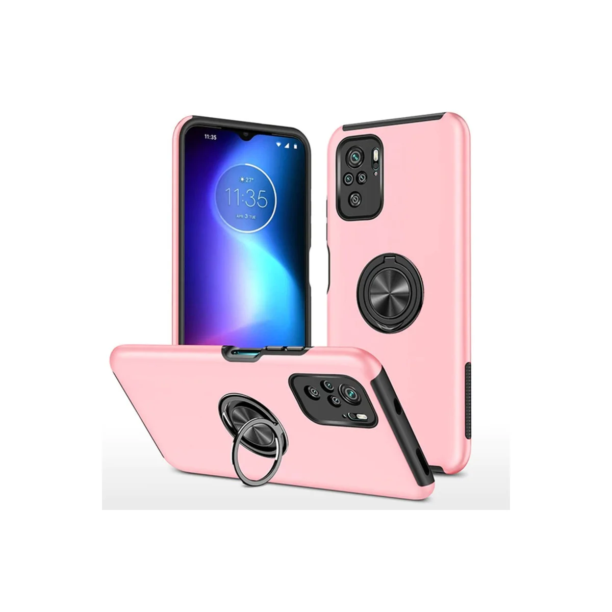 F3 Kılıf Elit Yüzüklü Kapak Pembe - Ultra Korumalı Mıknatıslı ve İnce Telefon Kılıfı
