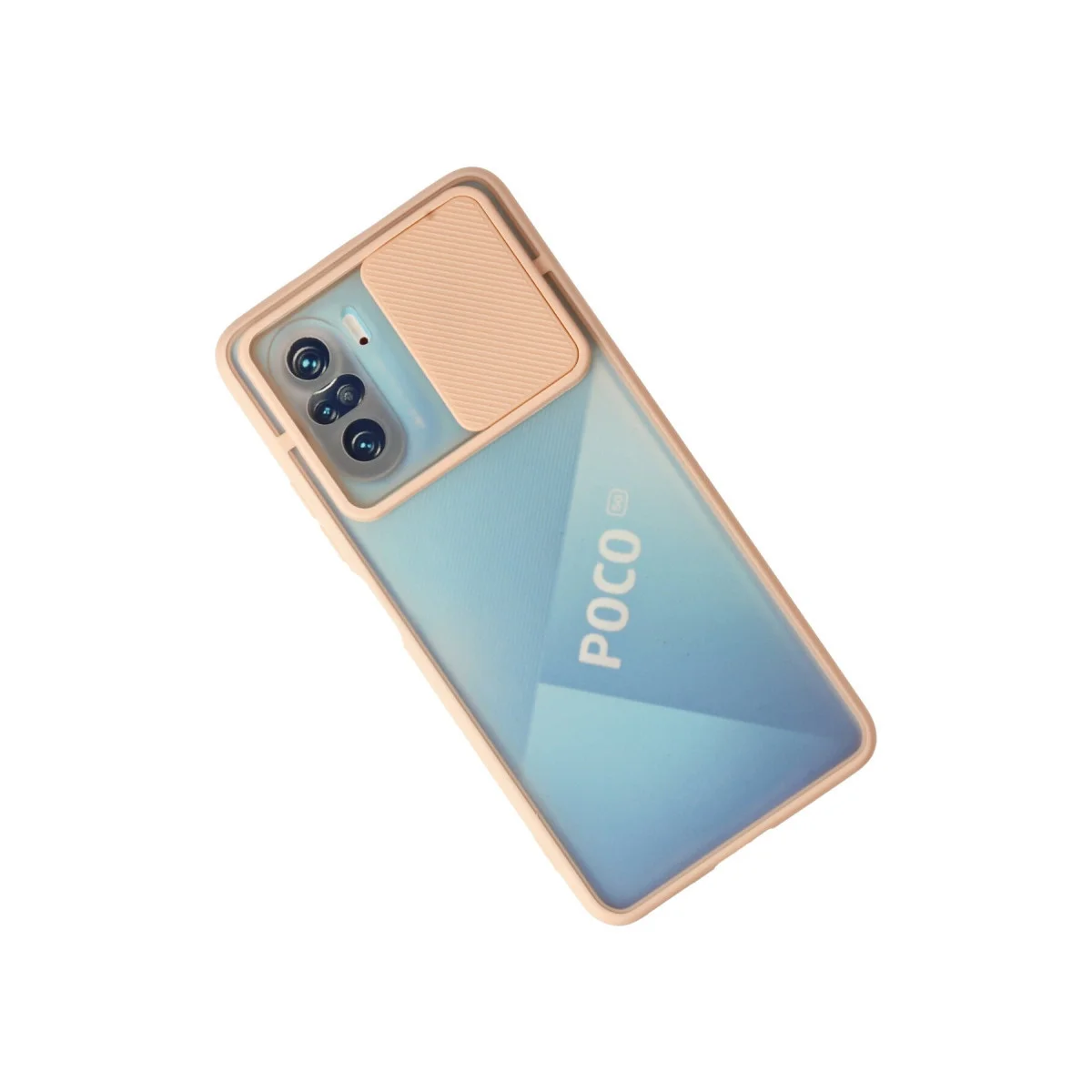 F3 Kılıf Palm Buzlu Kamera Sürgülü Silikon - Pembe Koruma Kılıfı