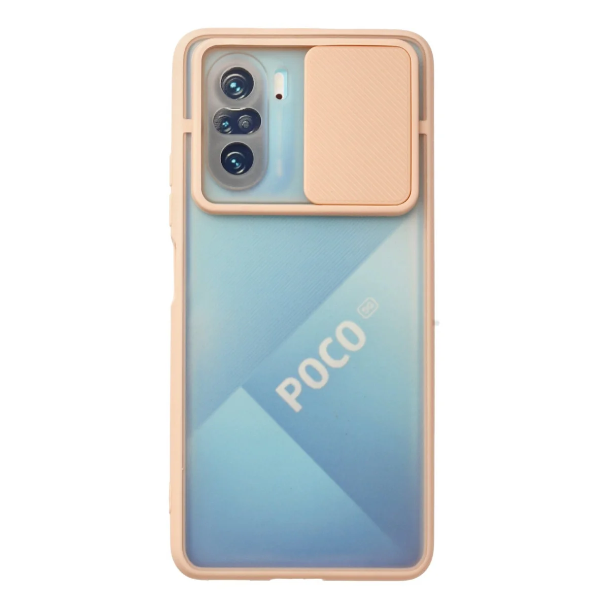 F3 Kılıf Palm Buzlu Kamera Sürgülü Silikon - Pembe Koruma Kılıfı
