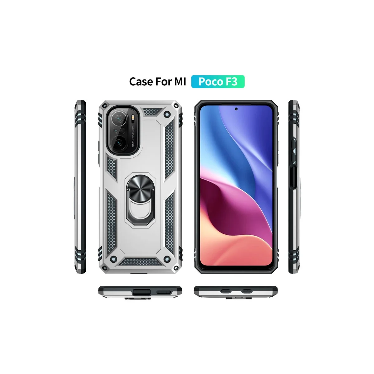 F3 Kılıf - Ultra Korumalı Silikon Gümüş Telefon Kılıfı