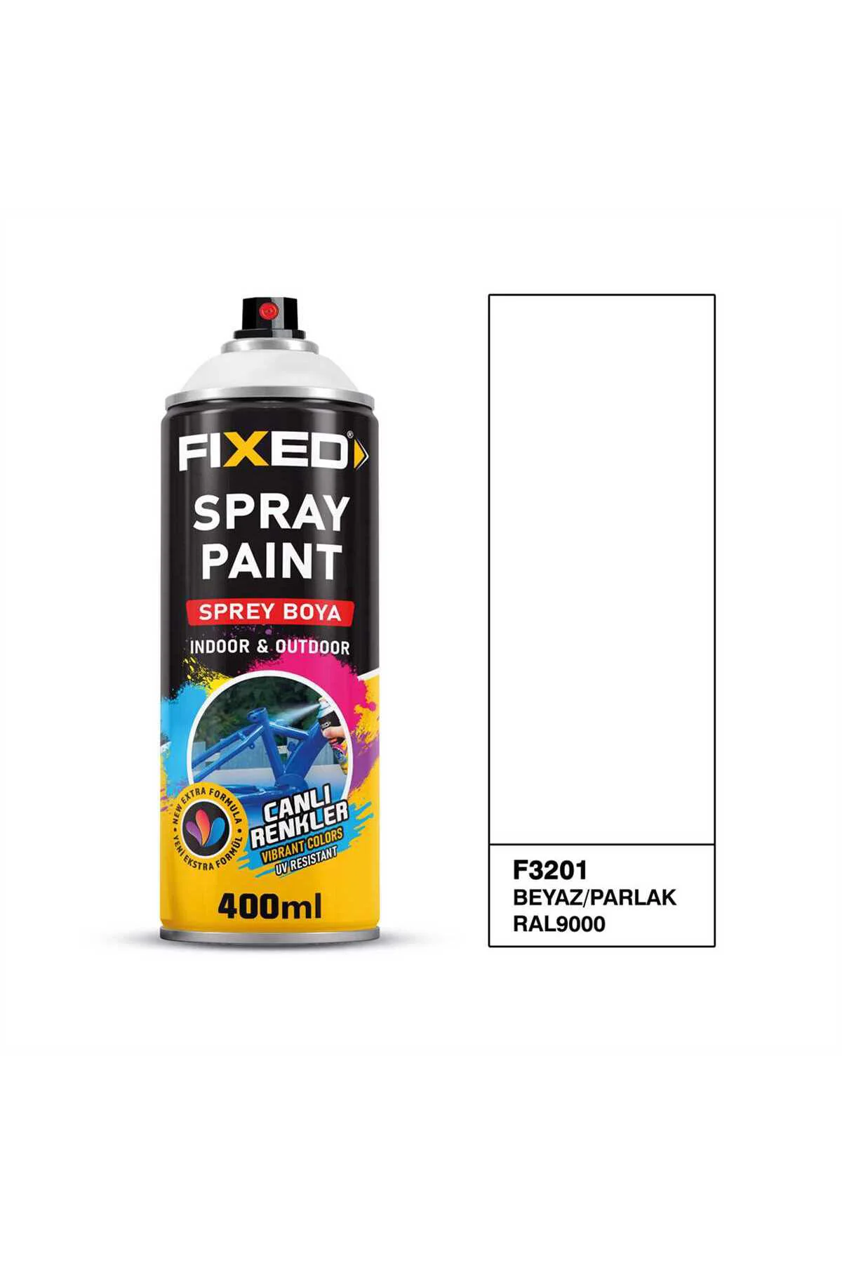 F3201 SPREY BOYA AKRİLİK PARLAK BEYAZ (RAL9000) 400 ML F3201 SPREY BOYA AKRİLİK PARLAK BEYAZ (RAL9000) 400 ML