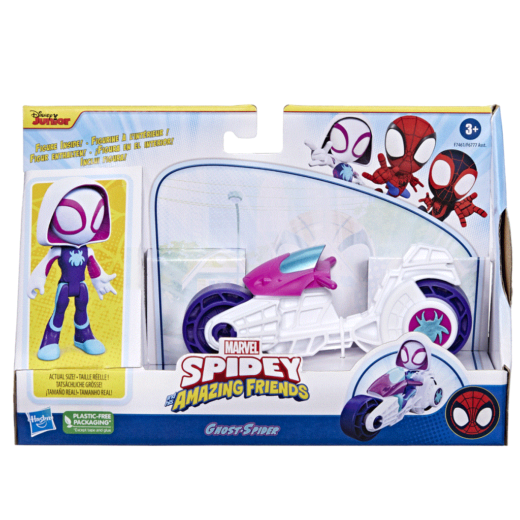 F6777 Spidey ve İnanılmaz Arkadaşları - Motorsiklet ve Figür +3 y