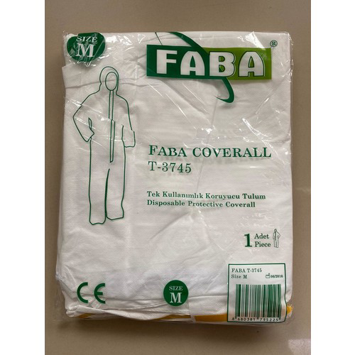 Faba  Coverall T-3745 Tek Kullanimlik Koruyucu Tulum (45 Gr.) - M 