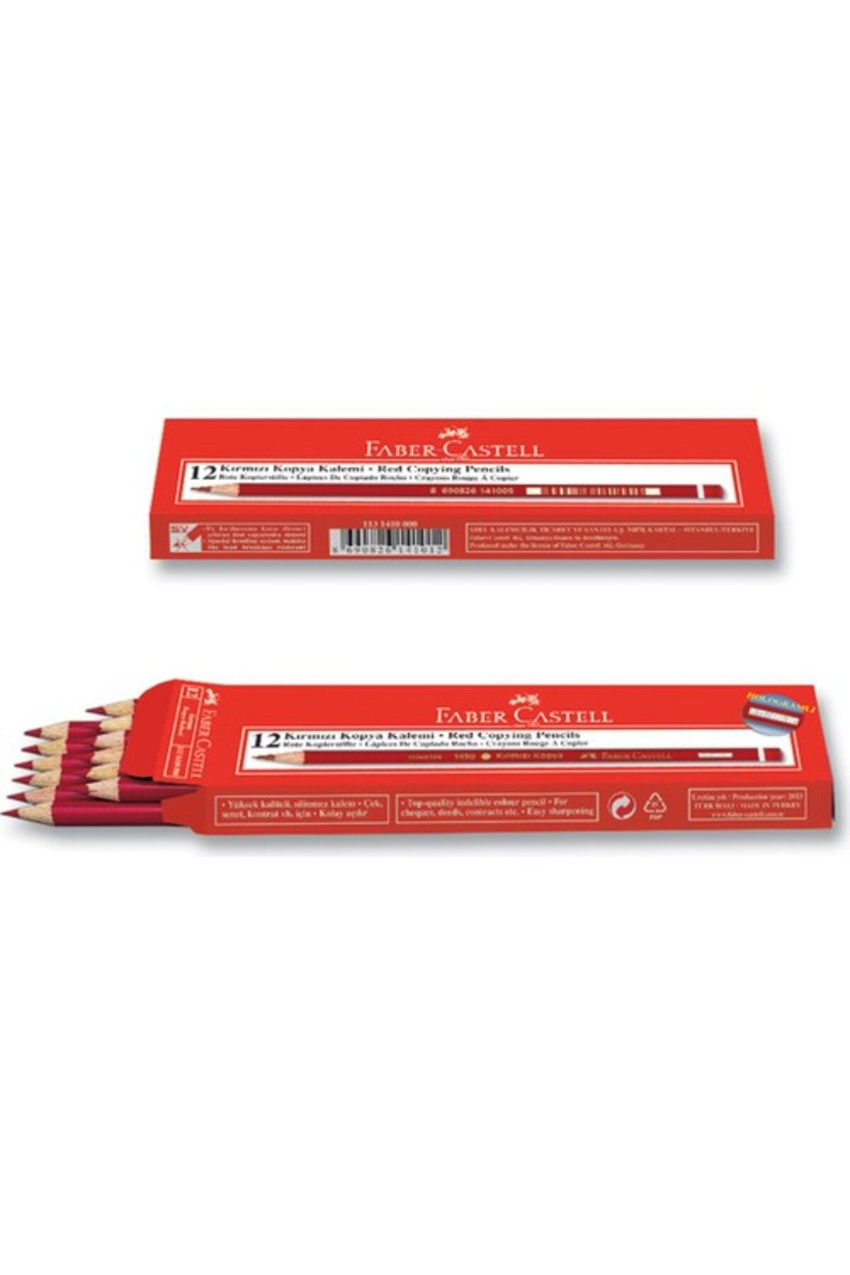 faber 12'li Kırmızı Kopya Kurşun Kalem