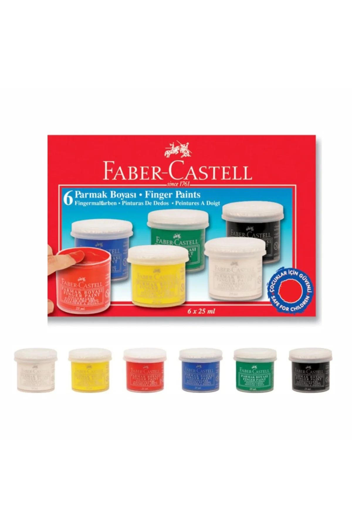 Faber 6 Renk Parmak Boyası Şişe 160402