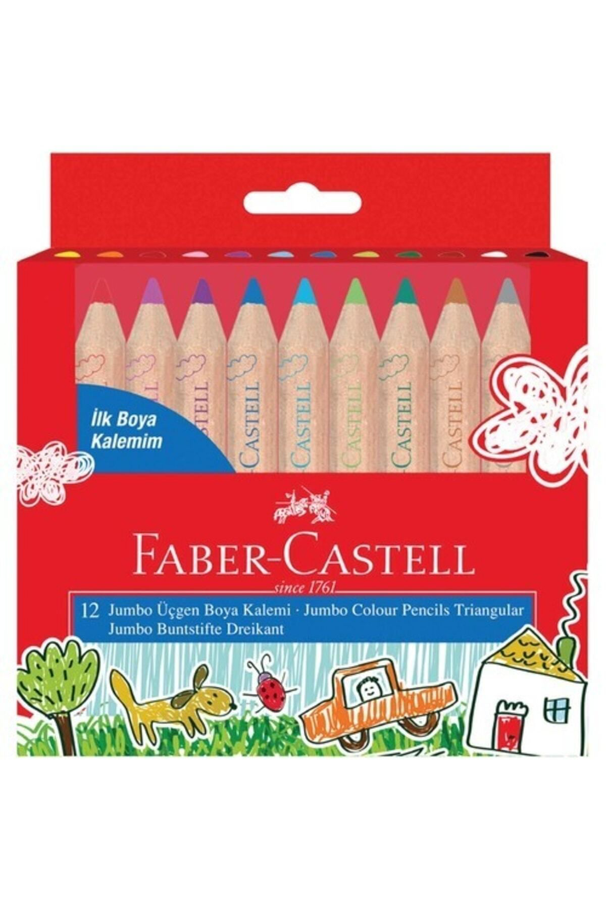 Faber Castel L 12'li Jumbo Üçgen Boya "ilk Boya Kalemim" Set / 51 Faber Castel L 12'li Jumbo Üçgen Boya "ilk Boya Kalemim" Set / 51