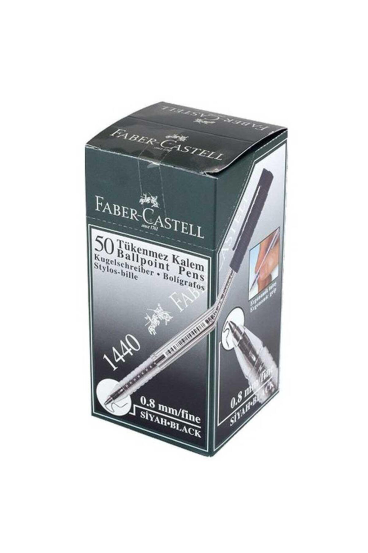 Faber-castell 1440 Tükenmez 0.8 Siyah 50'li Kutu