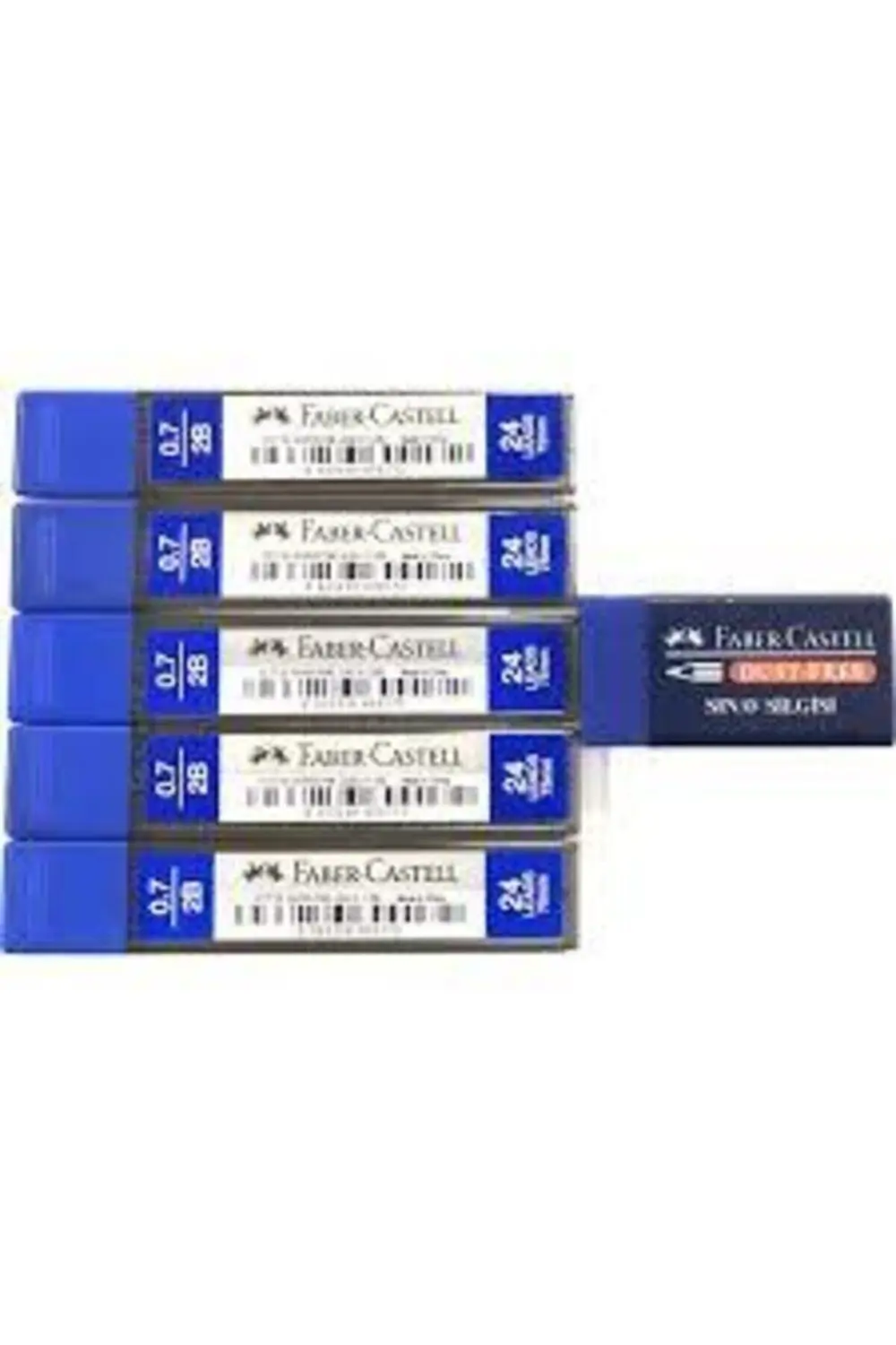 Faber Castell 5 Adet 0.7 Kalem Ucu ve 1 Adet Sınav Silgisi Faber Castell 5 Adet 0.7 Kalem Ucu ve 1 Adet Sınav Silgisi