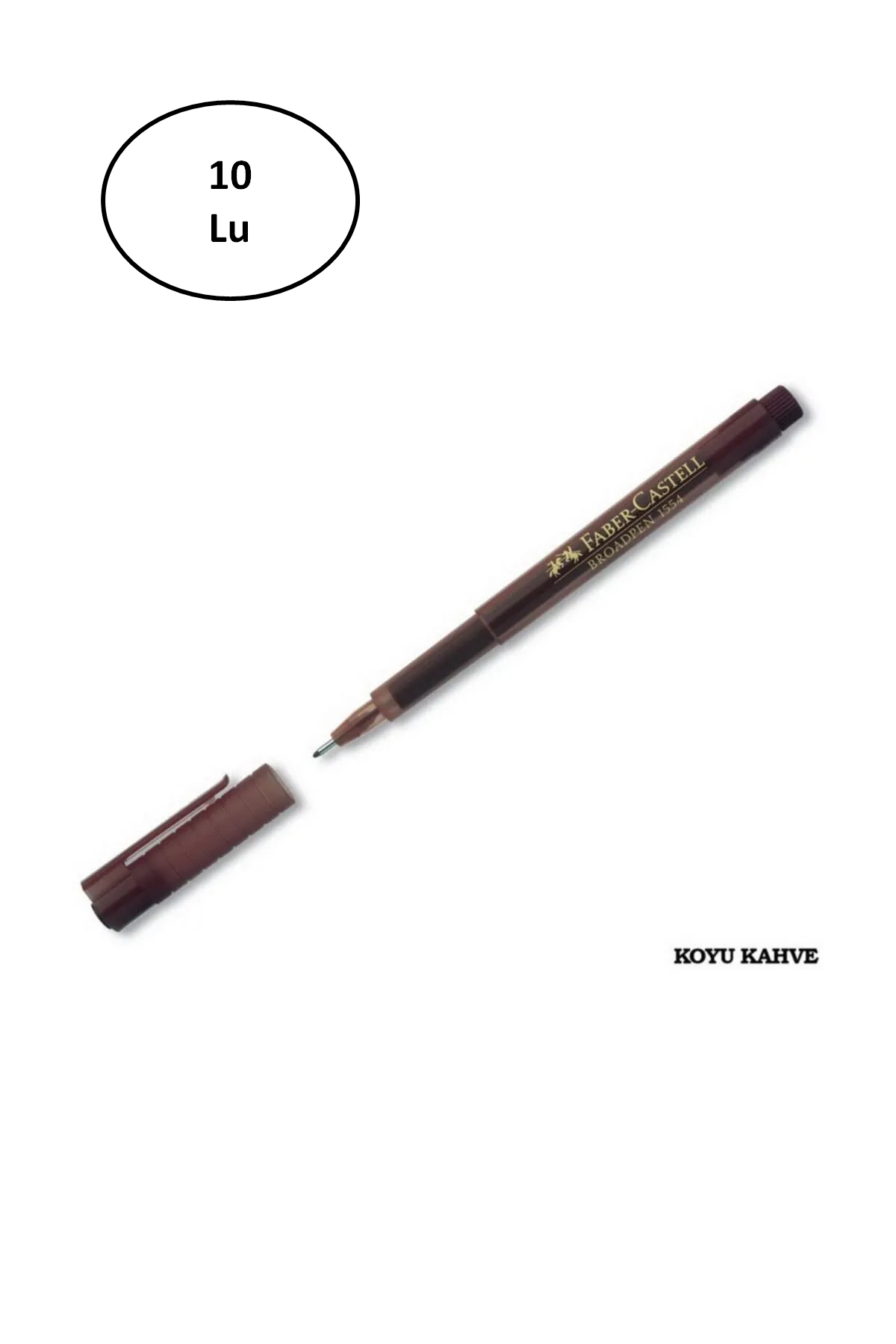 Just Cheap Store Faber Castell Faber Broadpen 0.8 Mm Keçe Kalem Koyu Kahve 10'Lu