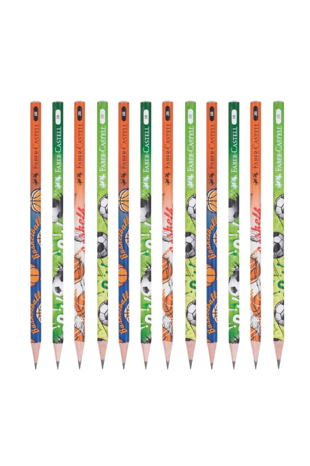 Faber Castell Faber-Castell Spor Desenli 2B Kurşun Kalem 12 Adet 
