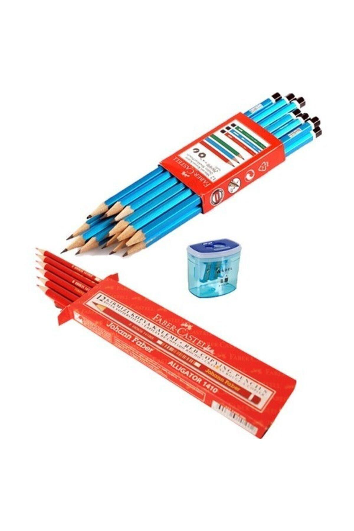 Faber Castell Faber-Castell Mercanlı Kurşun Kalem 12'Li Kırmızı Kopya Kalemi 12