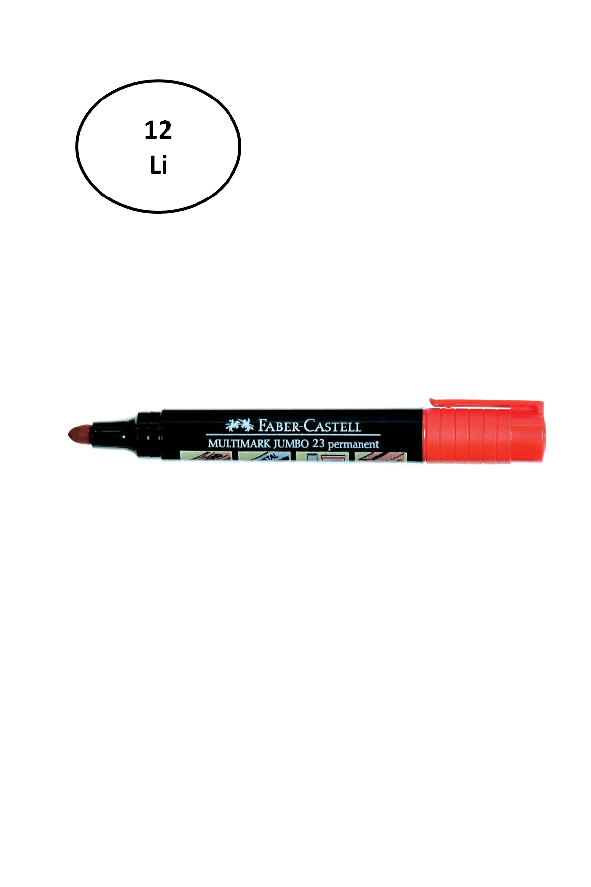 Just Cheap Store Faber Castell Permanent Markör Jumbo 23 Kirmizi 12'Li