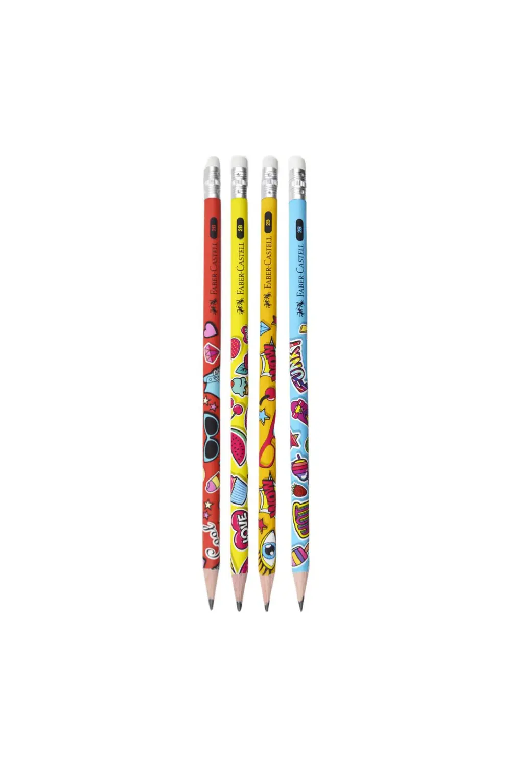 Faber-Castell Popart 2B Silgili Kurşun Kalem 4 Adet 16877