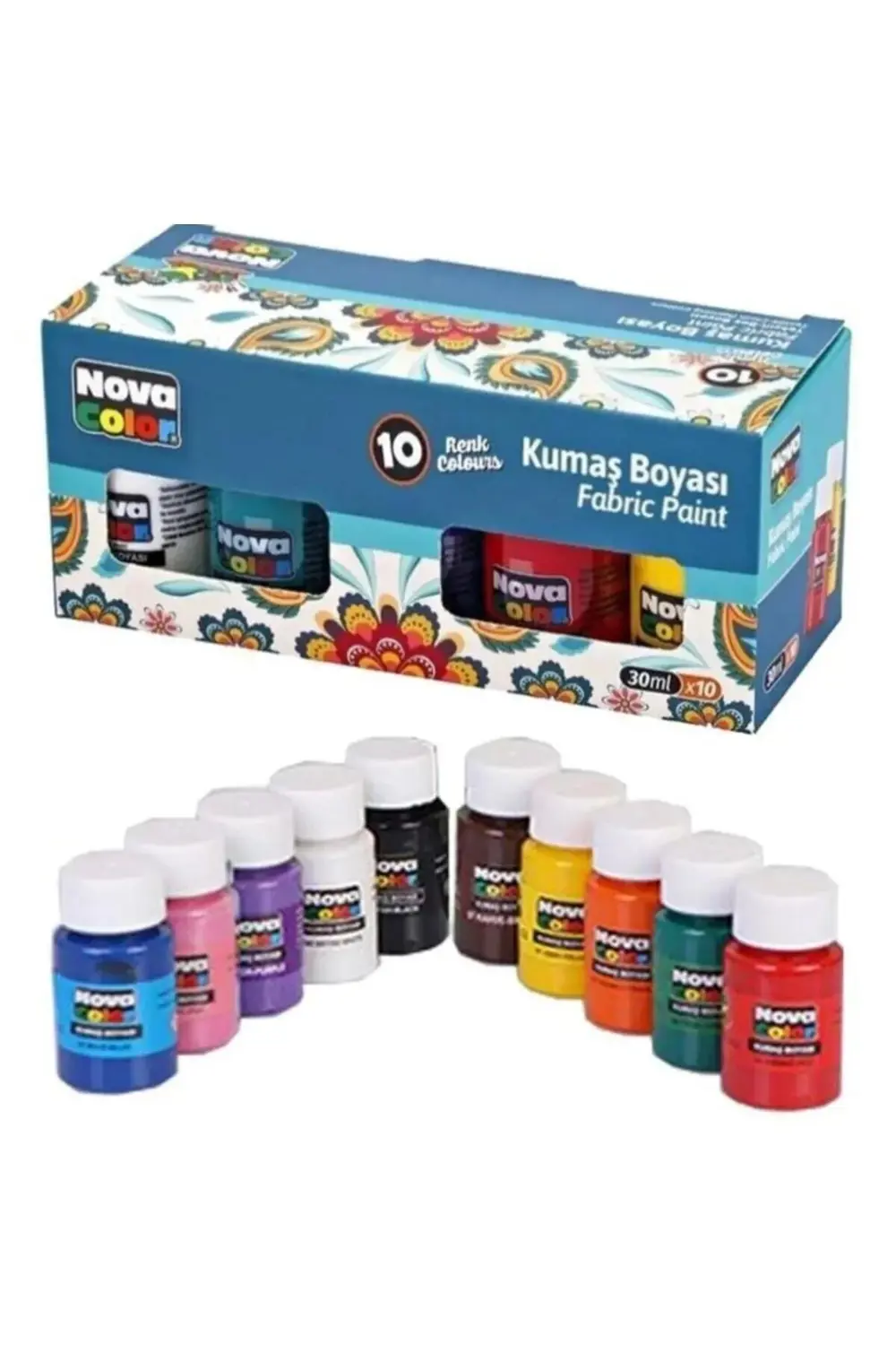 Fabric Painting Colours Kumaş Boyası tüp 30 ml 10 Adet Renk Set K