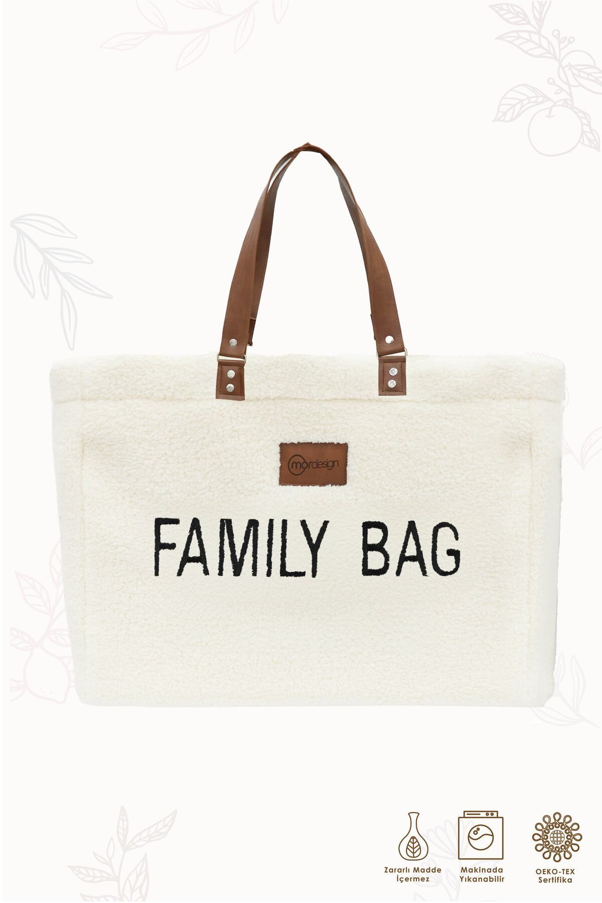 Mordesign Family Bag, Anne Bebek Bakım Çantası, Cüzdan Hediyeli, Xl Büyük B