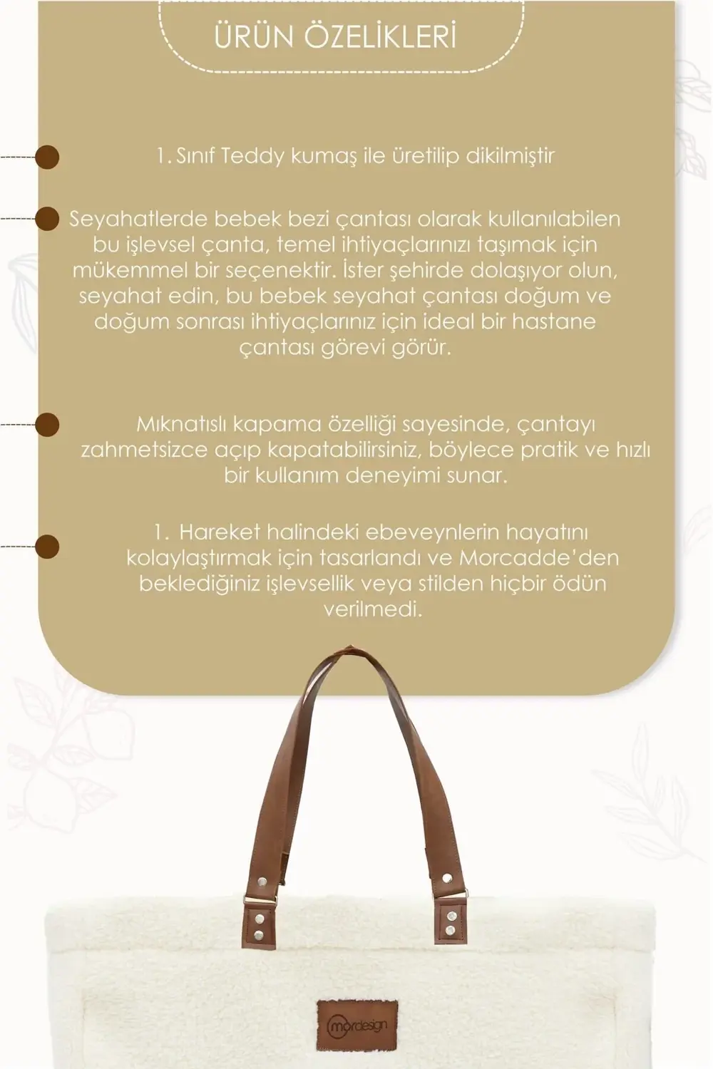 Family Bag, Anne Bebek Bakım Çantası, Cüzdan Hediyeli, XL Büyük B