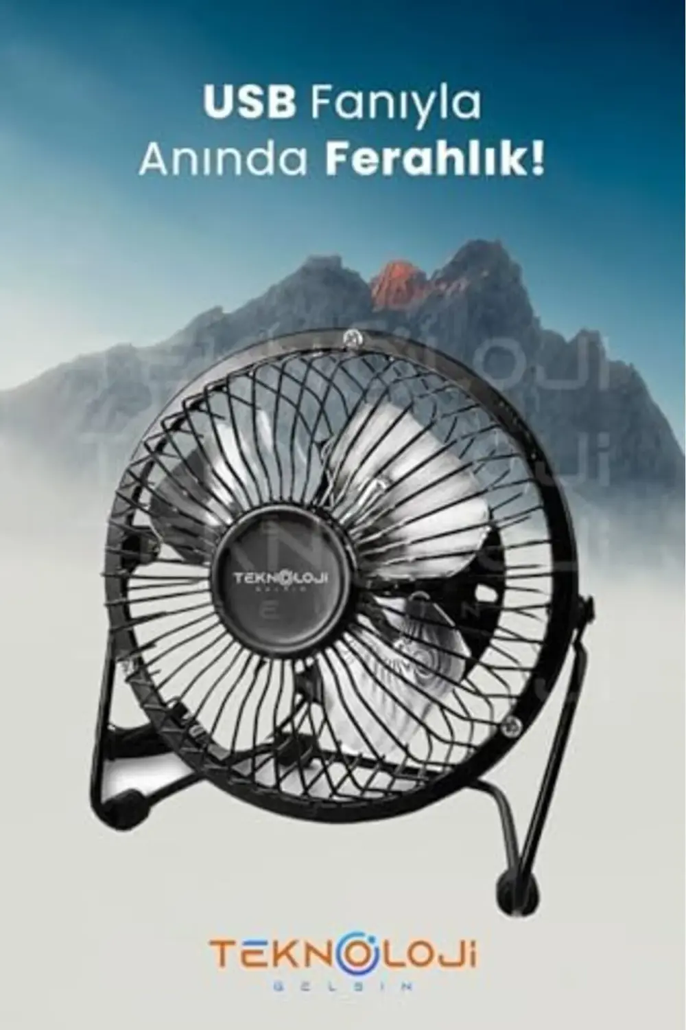 Fan Metal Vantilatör Usb Ile Çalışan Soğutucu Siyah newprh 106334