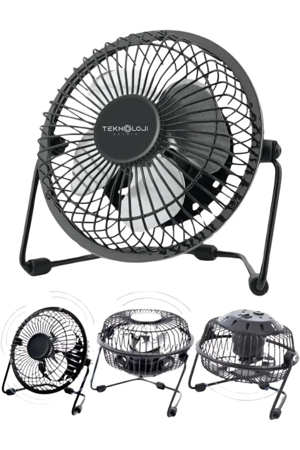 Fan Metal Vantilatör Usb Ile Çalışan Soğutucu Siyah newprh 106334