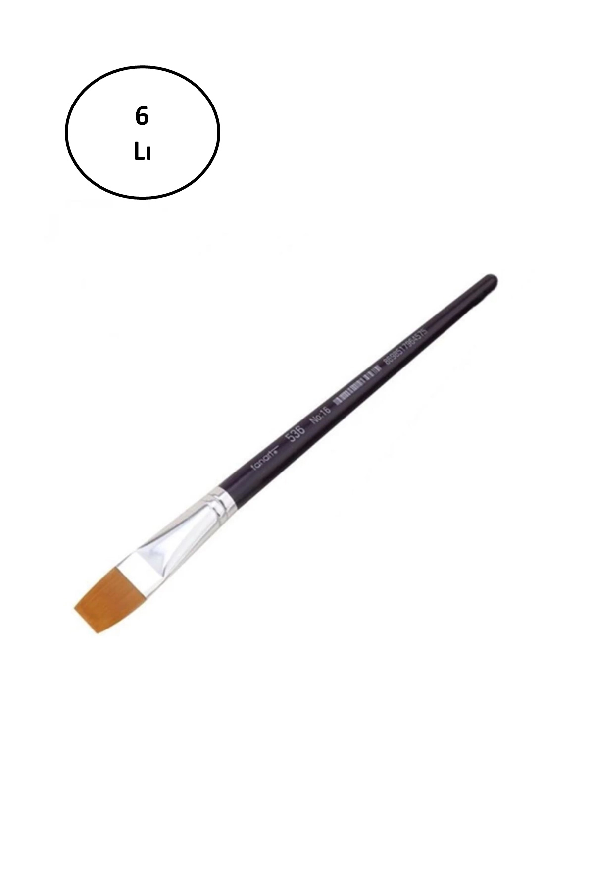 Just Cheap Store Fanart Academy Seri 536C Sentetik Kil Yassi Firça (Renkli Sap) No