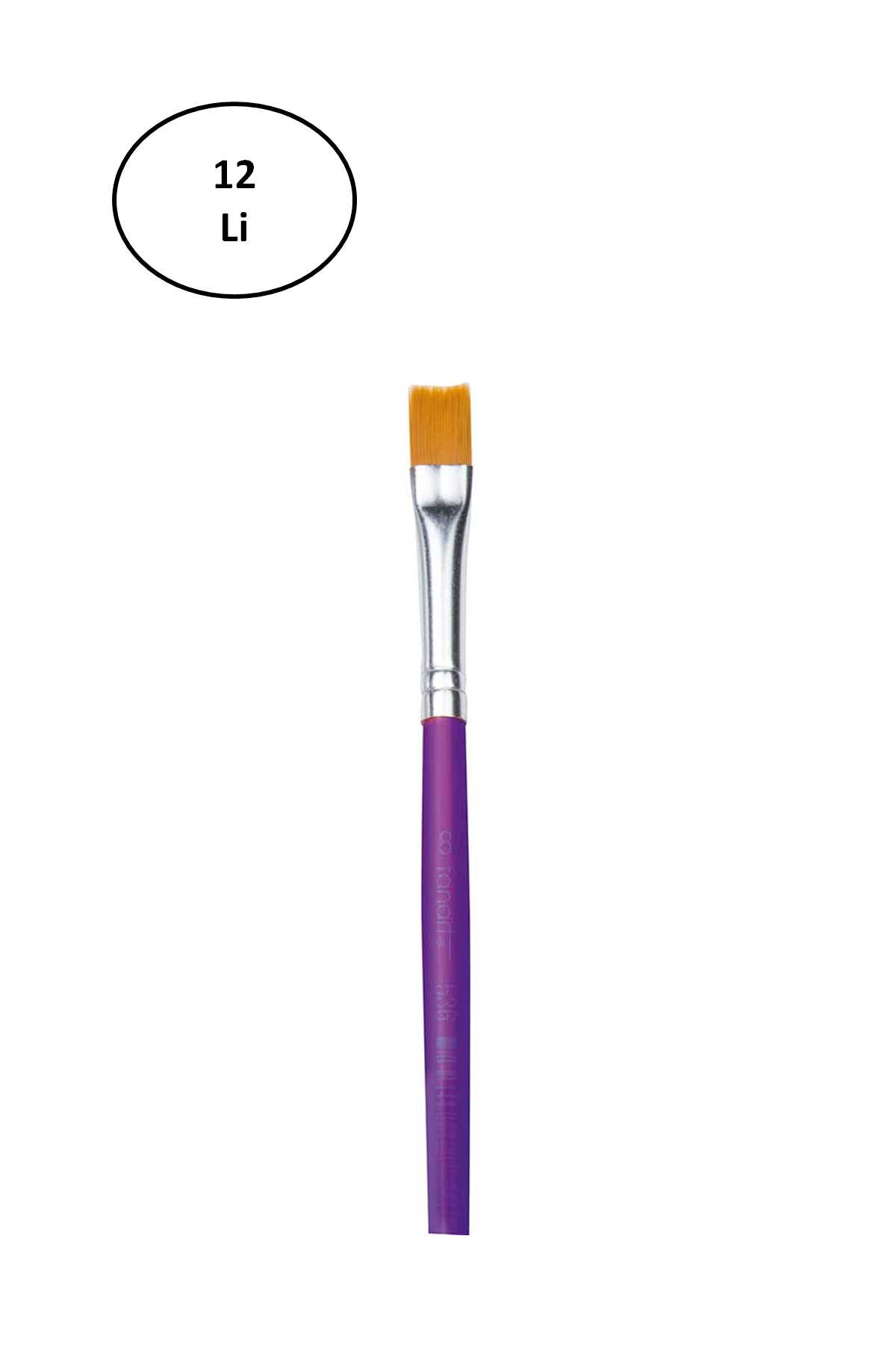 Just Cheap Store Fanart Academy Seri 536C Sentetik Kil Yassi Firça (Renkli Sap) 12