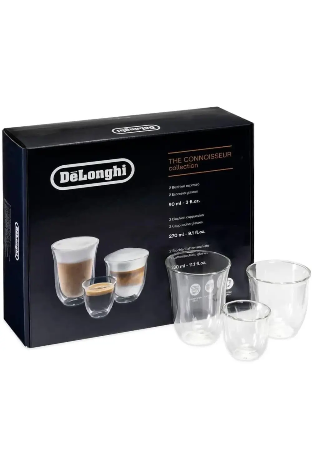 Fancy Çift Duvarlı Espresso, Cappuccino ve, (6'lı Set), Şeffaf 11