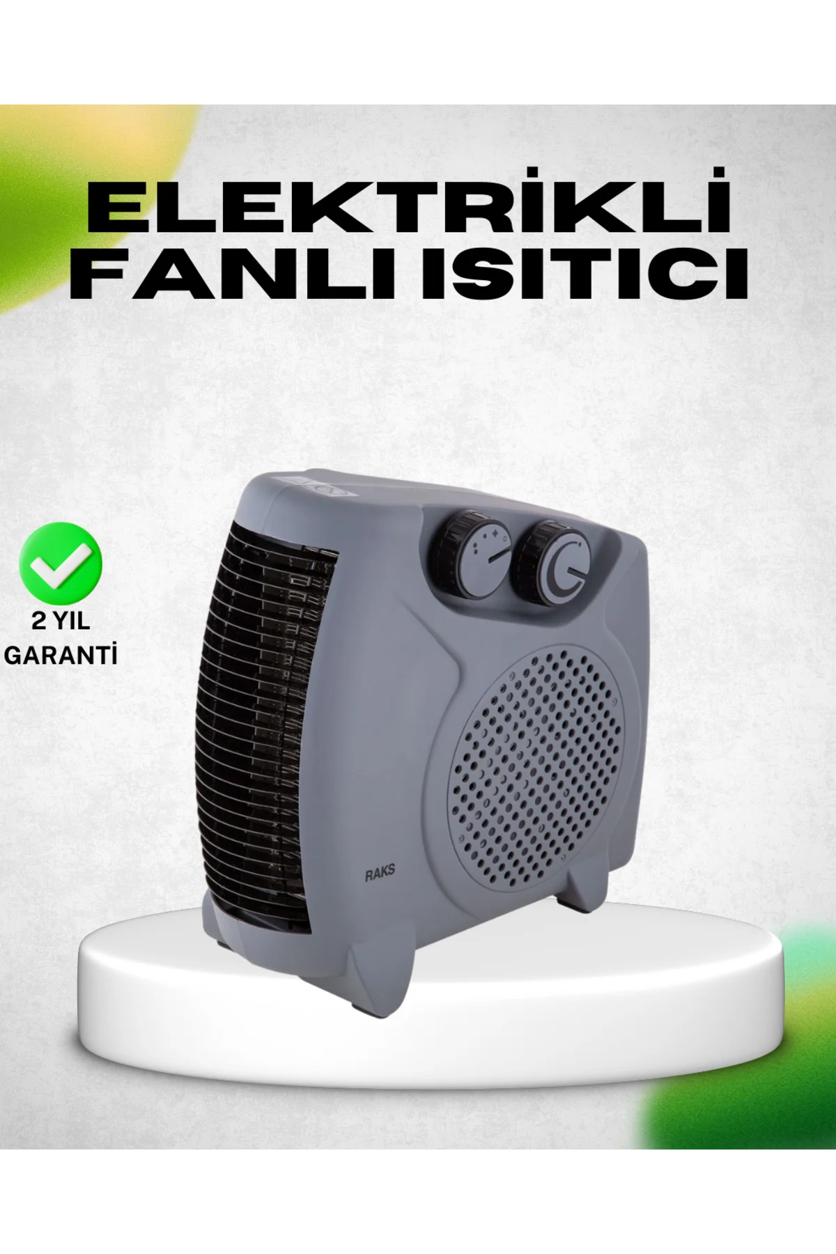 Fanlı Elektrikli Isıtıcı Termostatlı Güvenli Yanmaz Plastik Gövde