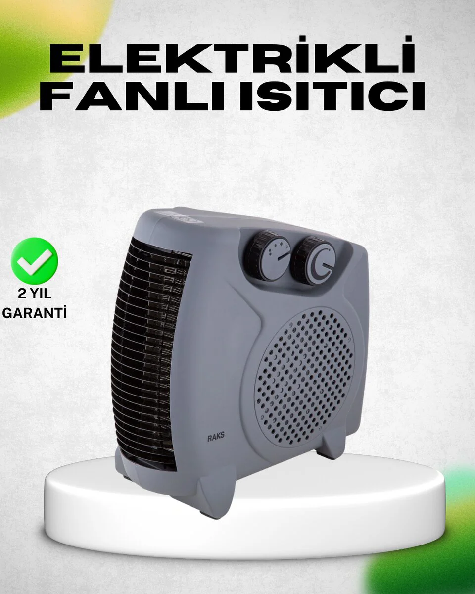Fanlı Elektrikli Isıtıcı Termostatlı Yanmaz Plastik Gövde - Kompakt ve Güvenli Çözüm